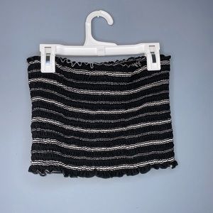 Black and White Bandeau Crop Top | Women’s Size Medium
